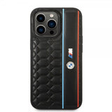 BMW iPhone 14 Pro Kuoret Hexagonal Pattern Musta