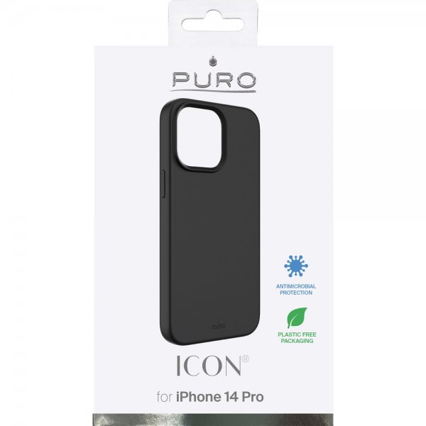 Puro iPhone 14 Pro -kuoret, Icon, musta