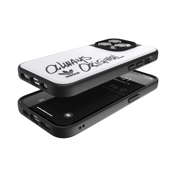 Adidas iPhone 14 Pro Kuori Inlay Embroidery Case Valkoinen Musta