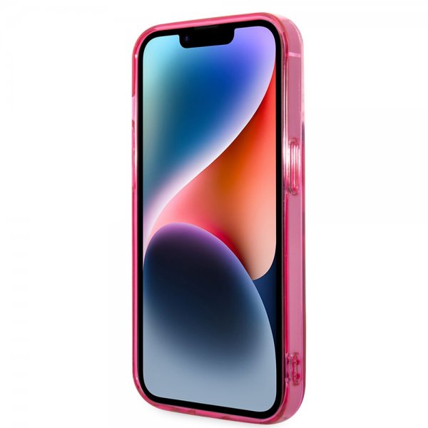 Karl Lagerfeld iPhone 14 Pro -kuori Karl & Choupette Gradient Pink