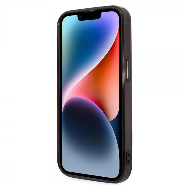 Karl Lagerfeld iPhone 14 Pro -suojakuori Karl & Choupette Gradient musta