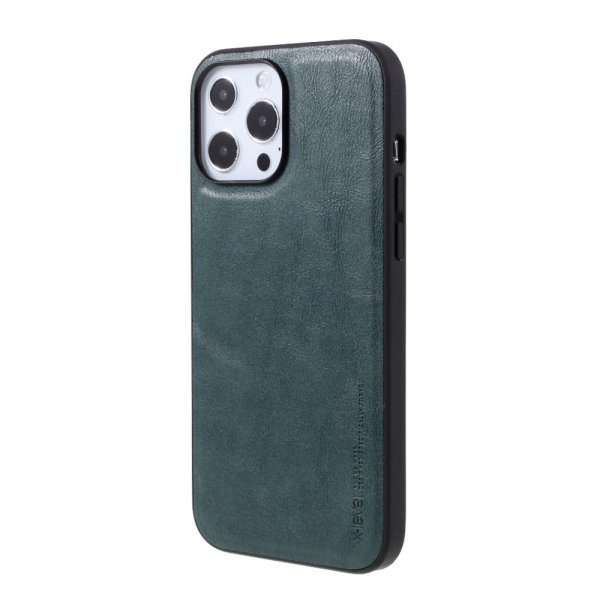 X-Level iPhone 14 Pro Kuori Nahkakuvio Vihreä