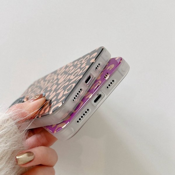 iPhone 14 Pro Leopardikuvioinen Kuori Violetti