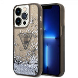 Guess iPhone 14 Pro Kuoret Liquid Glitter Translucent Musta