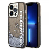 Karl Lagerfeld iPhone 14 Pro -kuori Liquid Glitter Translucent, musta