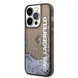 Karl Lagerfeld iPhone 14 Pro -kuori Liquid Glitter Translucent, musta