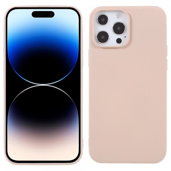 X-Level iPhone 14 Pro -suojakuori, nestemäinen silikoni, beige