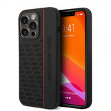 AMG iPhone 14 Pro Kuoret Liquid Silicone Carbon Pattern Musta