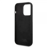 Karl Lagerfeld iPhone 14 Pro Suojakuori Liquid Silicone Choupette Musta
