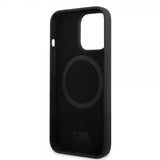 Karl Lagerfeld iPhone 14 Pro Kuori Liquid Silicone Karl & Choupette MagSafe Musta