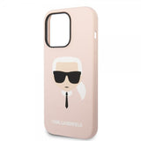 Karl Lagerfeld iPhone 14 Pro -kuori Liquid Silicone Karl MagSafe Pinkki