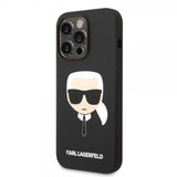Karl Lagerfeld iPhone 14 Pro -kuori Liquid Silicone Karl MagSafe Musta
