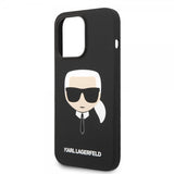 Karl Lagerfeld iPhone 14 Pro -kuori Liquid Silicone Karl MagSafe Musta
