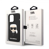 Karl Lagerfeld iPhone 14 Pro -kuori Liquid Silicone Karl MagSafe Musta