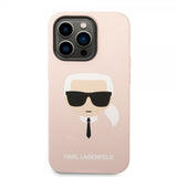 Karl Lagerfeld iPhone 14 Pro -kuoret Liquid Silicone Karl Pink