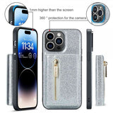 Dg.Ming iPhone 14 Pro -suojakuori, M3-sarja, irrotettava korttikotelo, hopea