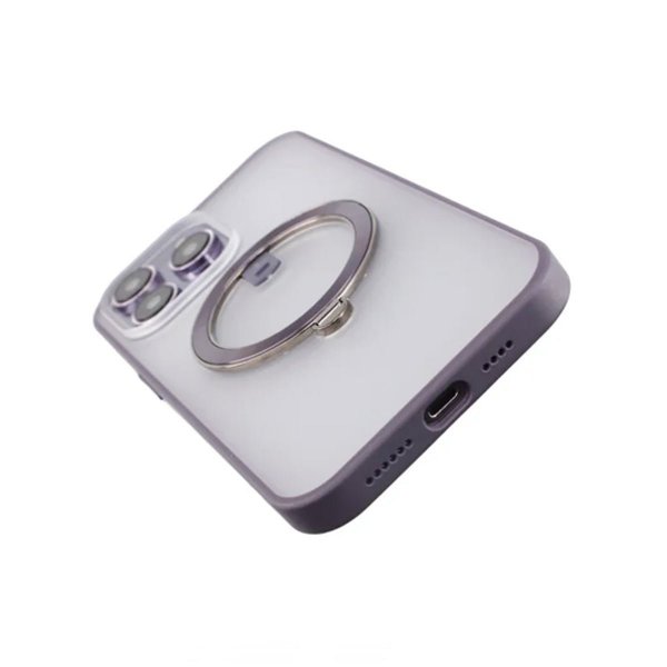 Rvelon iPhone 14 Pro -suojakuori MagSafe-sormuksella, violetti