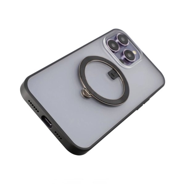 Rvelon iPhone 14 Pro -kuori MagSafe-renkaalla, musta