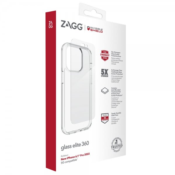 ZAGG InvisibleShield iPhone 14 Pro Kuori näytönsuojalla Glass Elite 360