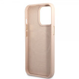 Guess iPhone 14 Pro -kuoret Metal Plate Logo MagSafe, pinkki