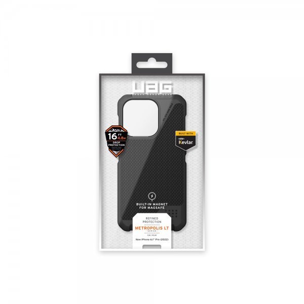 Urban Armor Gear (UAG) iPhone 14 Pro -suojakuori Metropolis LT MagSafe, Kevlar Black