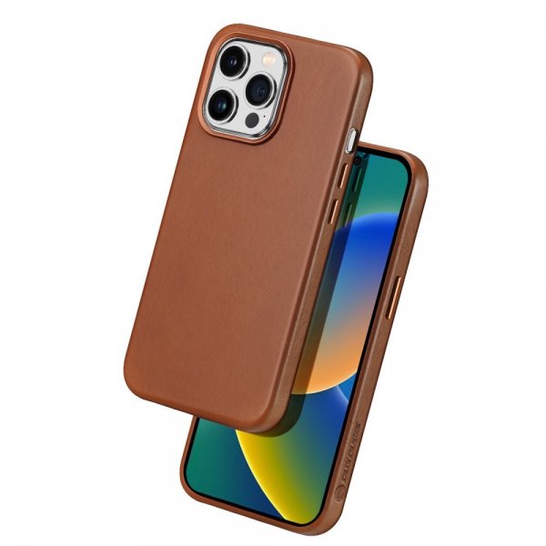 Dux Ducis iPhone 14 Pro -suojakuori Naples Series MagSafe, vaaleanruskea