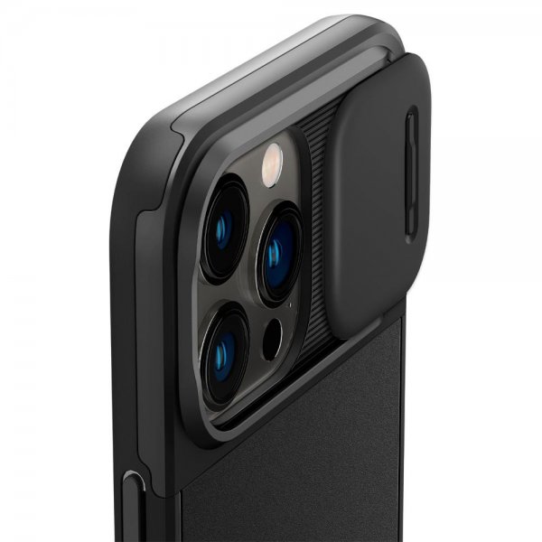 Spigen iPhone 14 Pro -suojakuori Optik Armor MagFit Musta