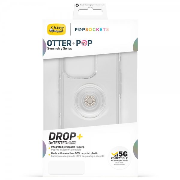 Otterbox iPhone 14 Pro -kuori Otter+Pop Symmetry Clear Clear Pop