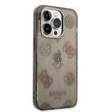 Guess iPhone 14 Pro Kuori Peony Glitter Musta