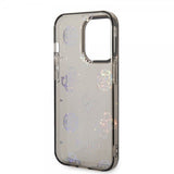 Guess iPhone 14 Pro Kuori Peony Glitter Musta