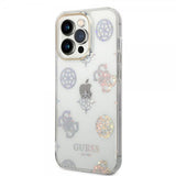 Guess iPhone 14 Pro Kuori Peony Glitter Valkoinen