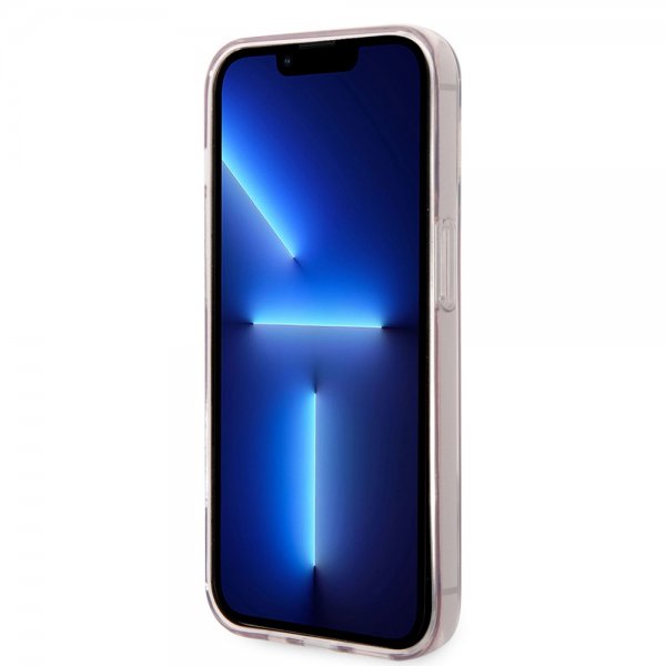 Karl Lagerfeld iPhone 14 Pro -kuori painettu Choupette läpinäkyvä pinkki