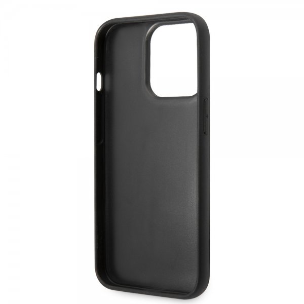Karl Lagerfeld iPhone 14 Pro Suojakuori Quilted Nylon Puffy Case Logo Plate Musta