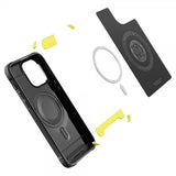 Spigen iPhone 14 Pro -kuori, Rugged Armor MagFit, mattamusta