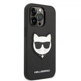 Karl Lagerfeld iPhone 14 Pro Saffiano Choupette -suojakuori, musta