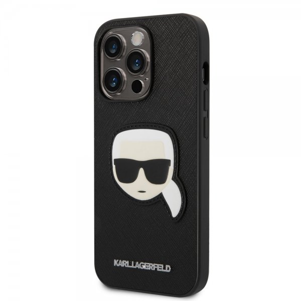 Karl Lagerfeld iPhone 14 Pro Saffiano Karl -kuori, musta