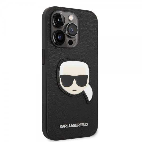 Karl Lagerfeld iPhone 14 Pro Saffiano Karl -kuori, musta