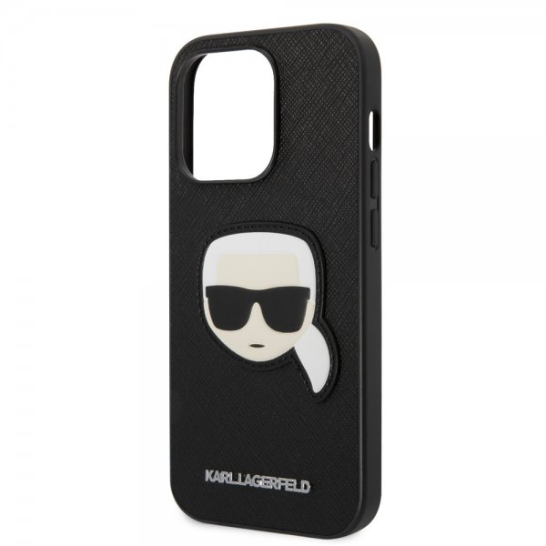 Karl Lagerfeld iPhone 14 Pro Saffiano Karl -kuori, musta