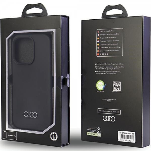 Audi iPhone 14 Pro Silikonikuori Musta