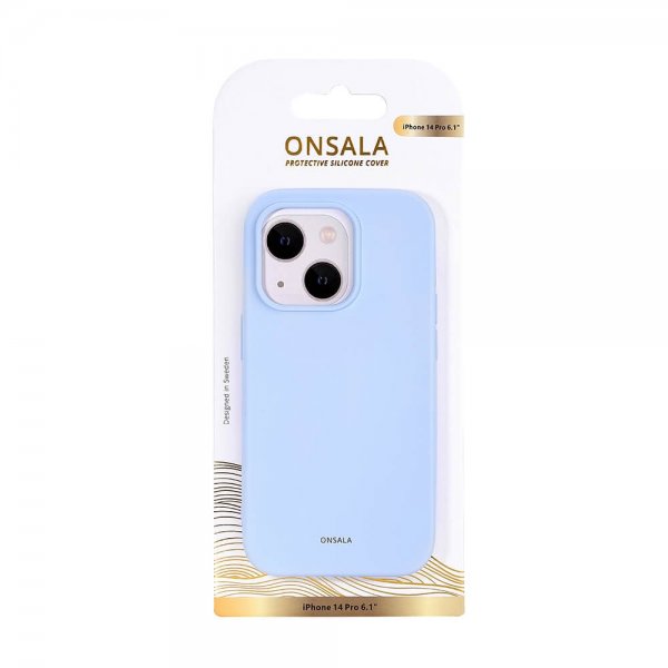 Onsala iPhone 14 Pro Silikonikuori Vaaleansininen