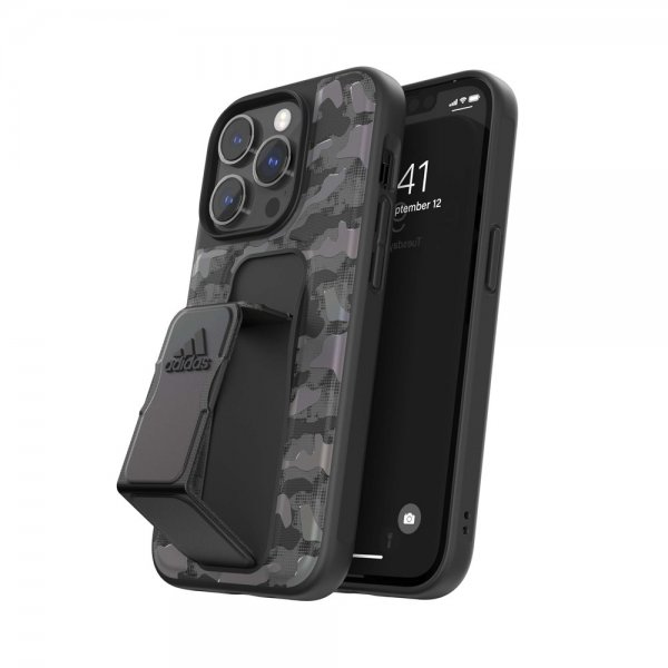 Adidas iPhone 14 Pro Kuori SP Grip Case Camo Musta