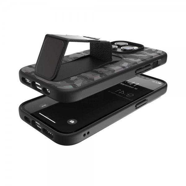 Adidas iPhone 14 Pro Kuori SP Grip Case Camo Musta