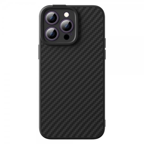 Baseus iPhone 14 Pro Kuori Synteettikuitu MagSafe Musta