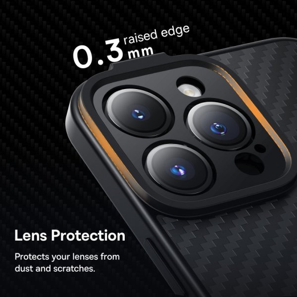 Baseus iPhone 14 Pro Kuori Synteettikuitu MagSafe Musta