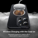 Baseus iPhone 14 Pro Kuori Synteettikuitu MagSafe Musta