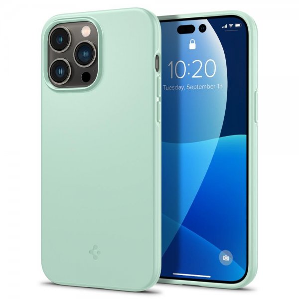 Spigen iPhone 14 Pro -kuori, Thin Fit, minttu