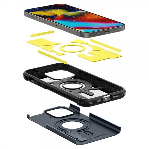 Spigen iPhone 14 Pro -suojakuori Tough Armor MagFit Metal Slate