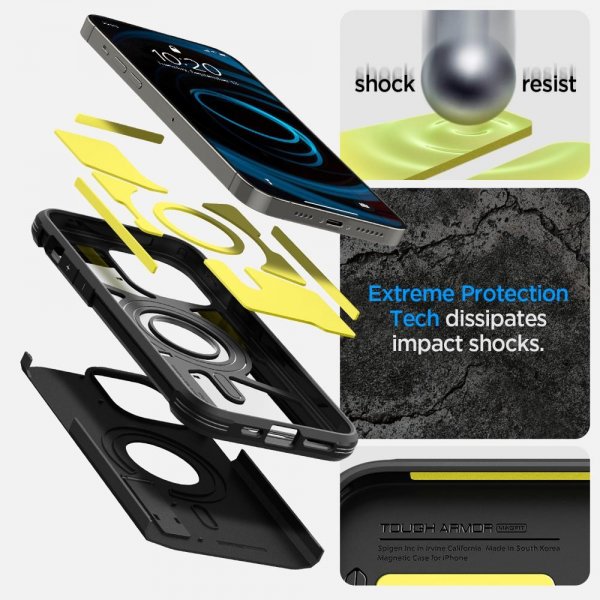 Spigen iPhone 14 Pro -suojakuori Tough Armor MagFit, musta