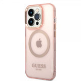 Guess iPhone 14 Pro Kuoret Translucent MagSafe Pinkki