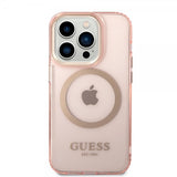 Guess iPhone 14 Pro Kuoret Translucent MagSafe Pinkki